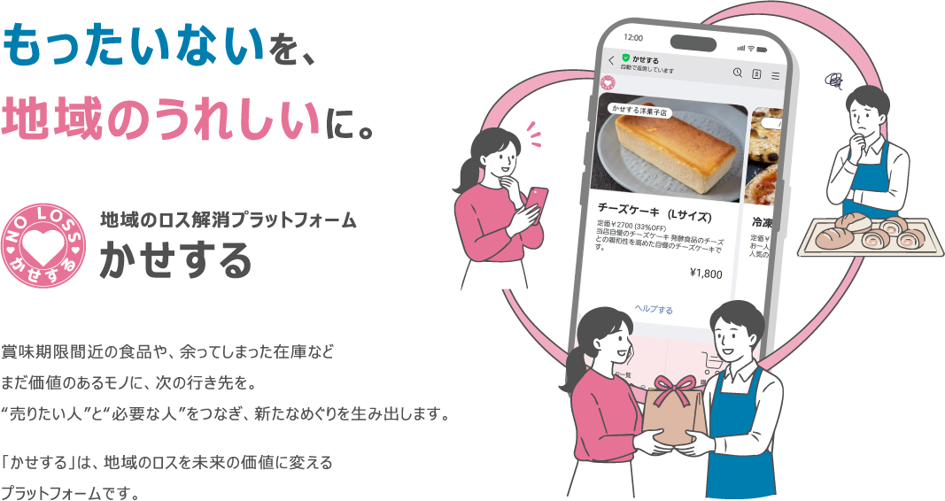 もったいないを、地域のうれしいに。地域のロス削減プラットフォーム かせする