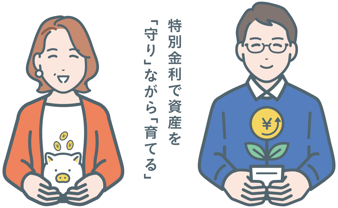 ひぎん資産づくりセットプランのイメージイラスト