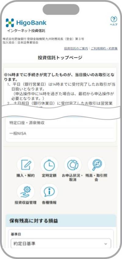 スマートフォン版インターネット投資信託トップページ